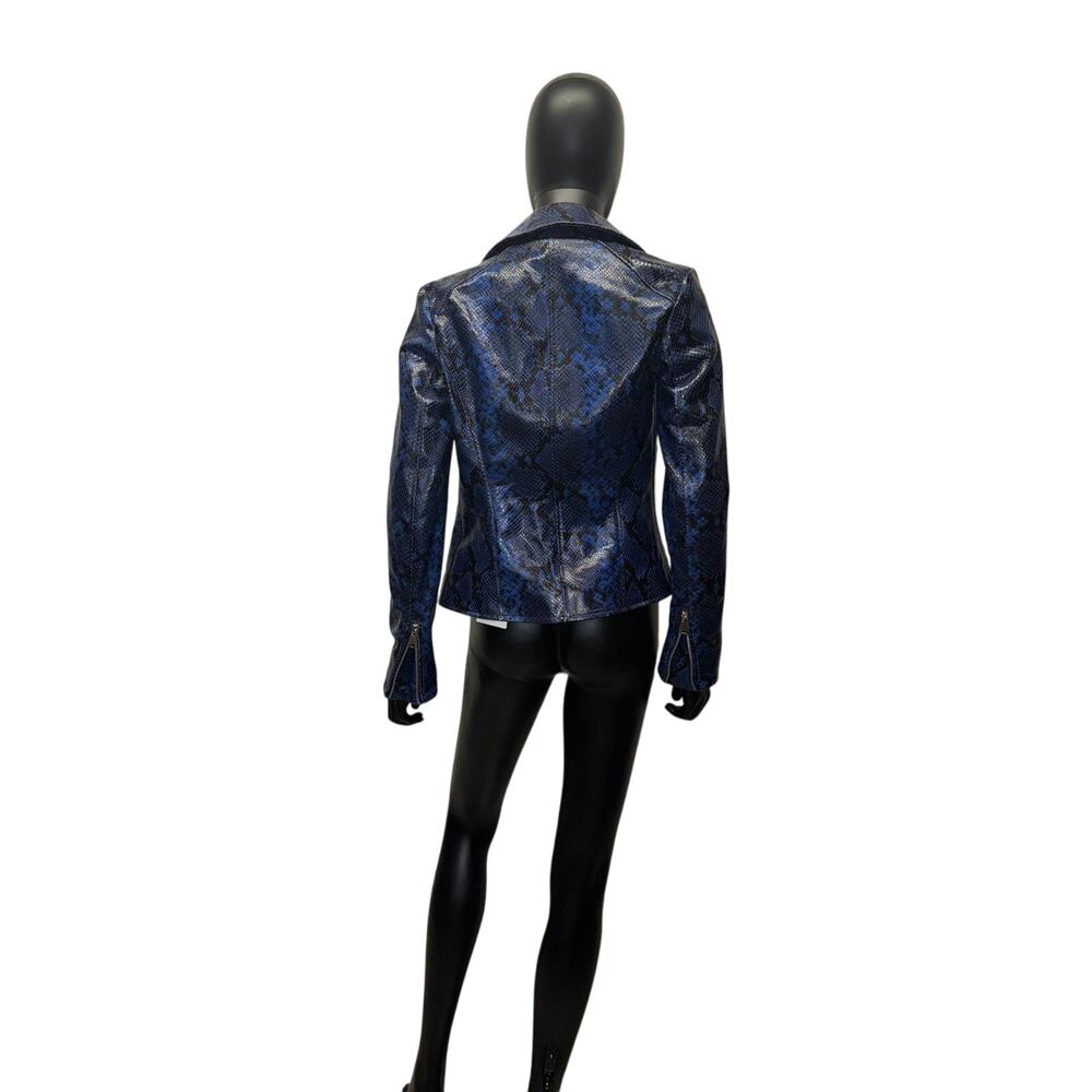Amen Italy Snake-Print Shearling Biker Jacket – NWT – Size 2/XS - Picture 14 of 15